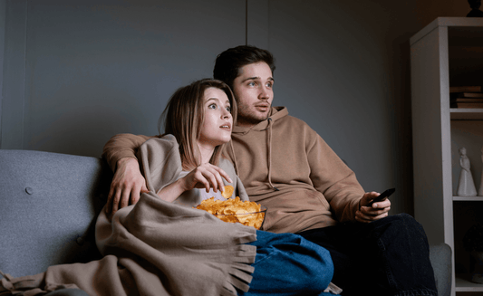a couple watching a movie 