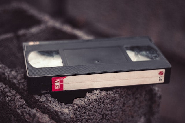 black VHS tape