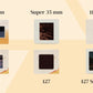 Example of slides: 35 mm, Super 35 mm, 110/220, 126, 127, and 127 Superslide 